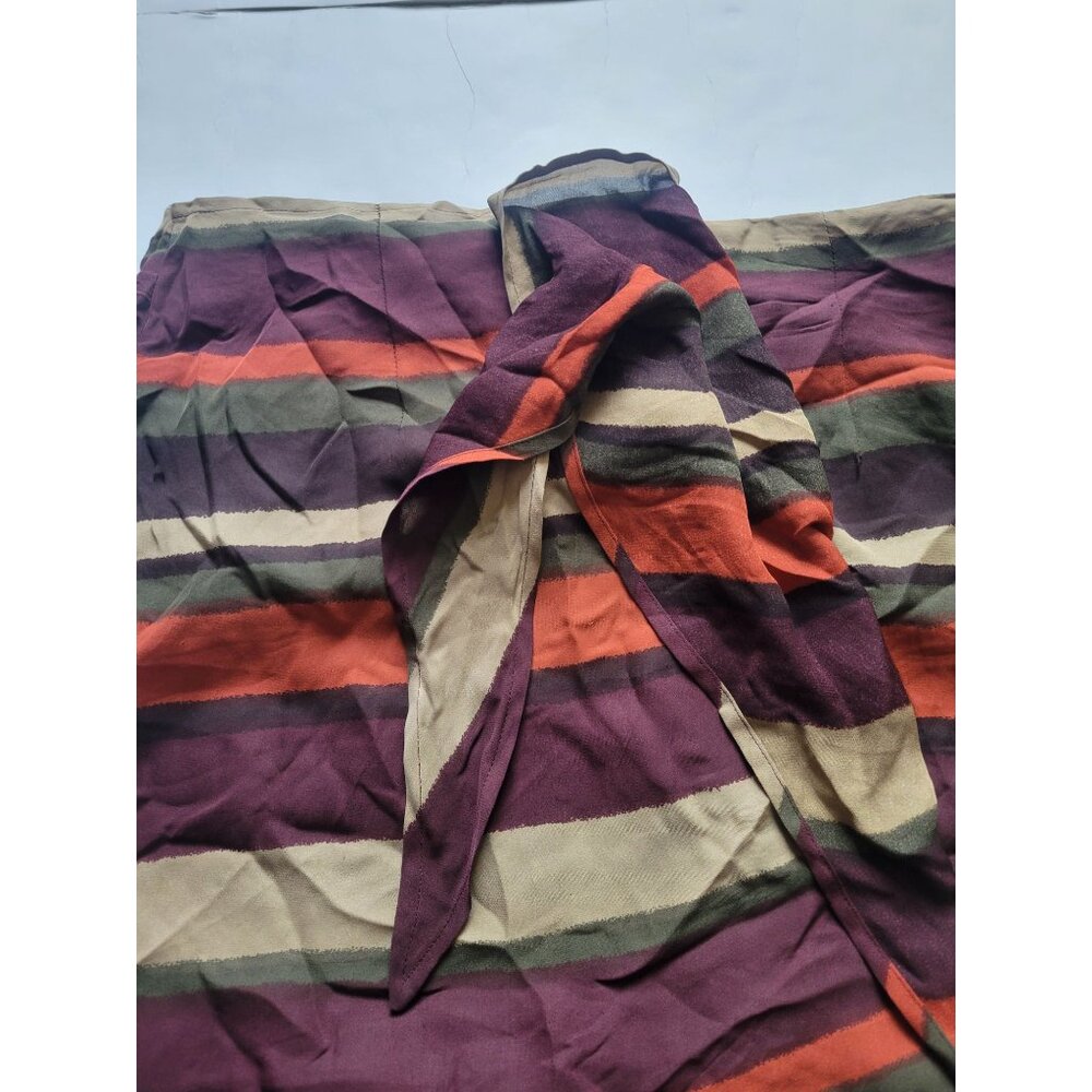 Silk Collections Burgundy Orange Long Maxi Skirt Size 14 !00% Silk Old Money - Picture 5 of 9